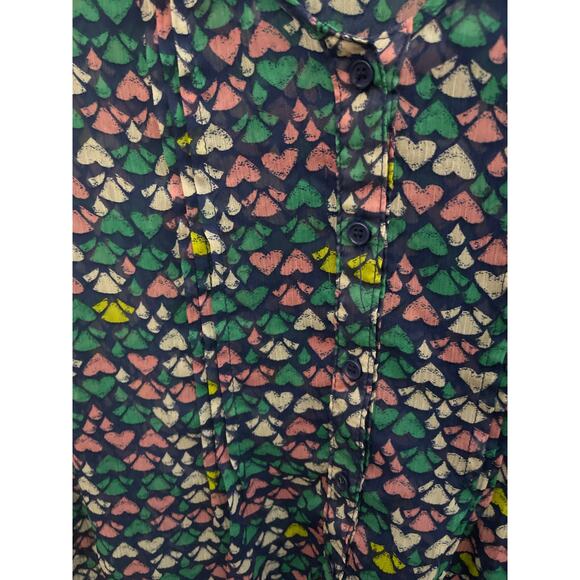 Mossimo, lightweight Blouse, hearts, Size S - Picture 5 of 7